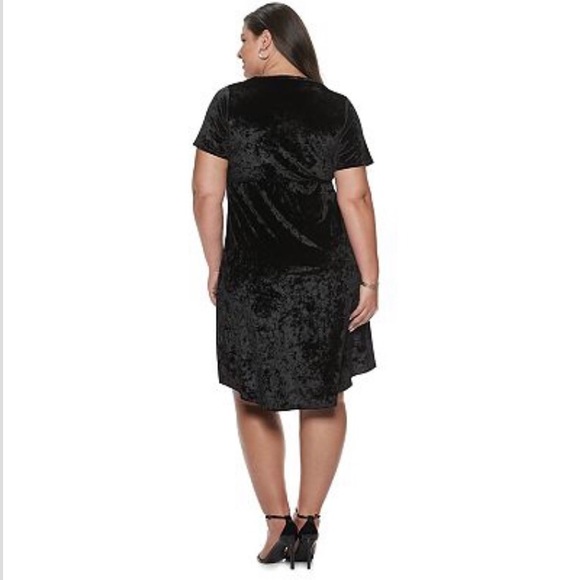 EVRI Black Velvet Wrap Dress Plus Size New With Tags 3X - Picture 2 of 8